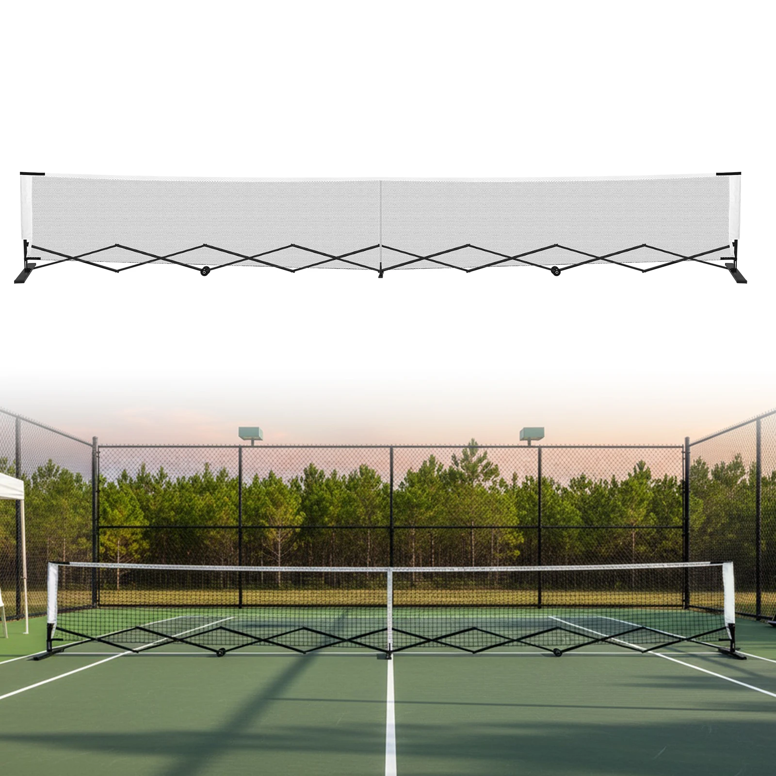 

Легкая сетка для пиклбола 22 фута с прочной металлической рамой, не требующая сборки, и сумка для переноски для тренировок и игр