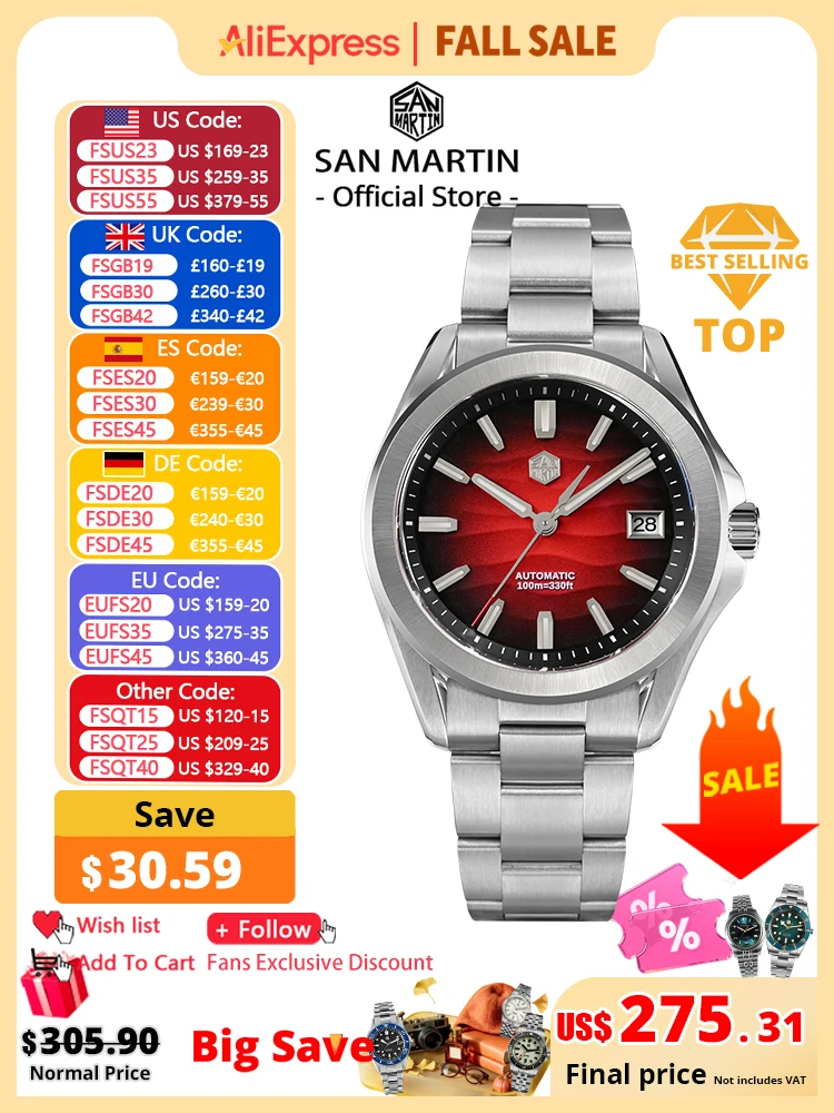 San Martin New Gada Watch 39mm Desert Texture Men Dress Watch NH35 Automatic Mechanical Sapphire Waterproof 100m Luminous SN0129