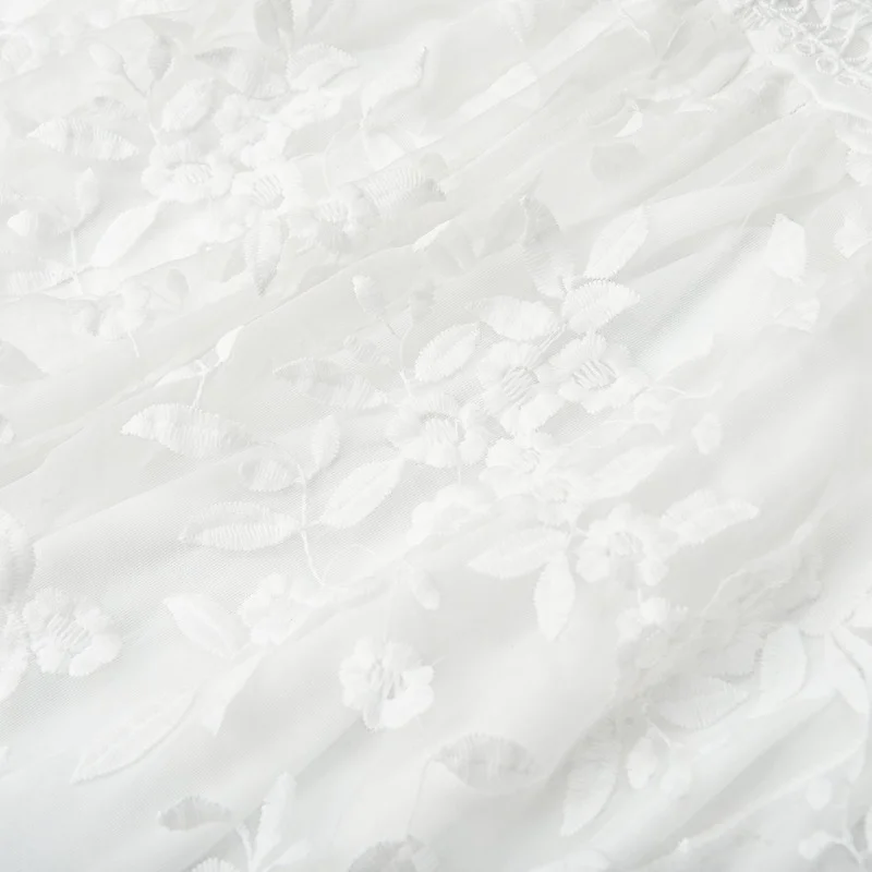 2025 Women Elegant Embroidery V Neck White Dress Summer Beach Slim Lace Dress Backless Casual A-line Sleeveless Sexy Dress image 4