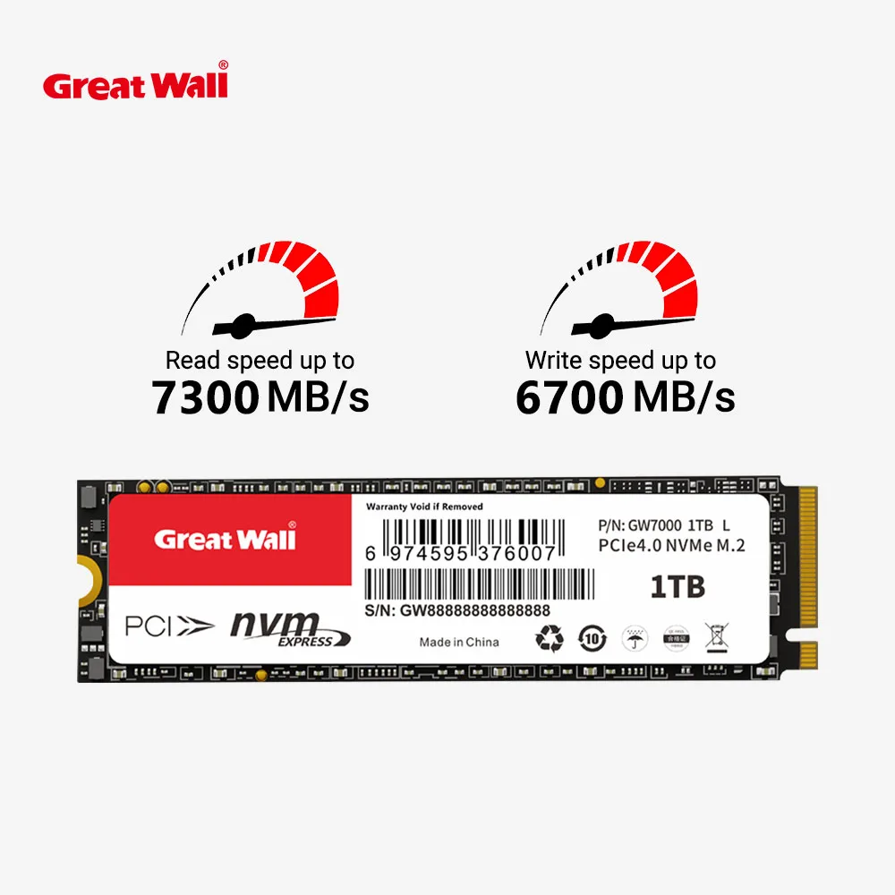Great Wall M2 PCIe 4.0 SSD 1TB 2TB M.2 SSD PCIe4.0 NVME Solid State Drive 4TB Internal Hard Disk for Desktop Laptop PS5