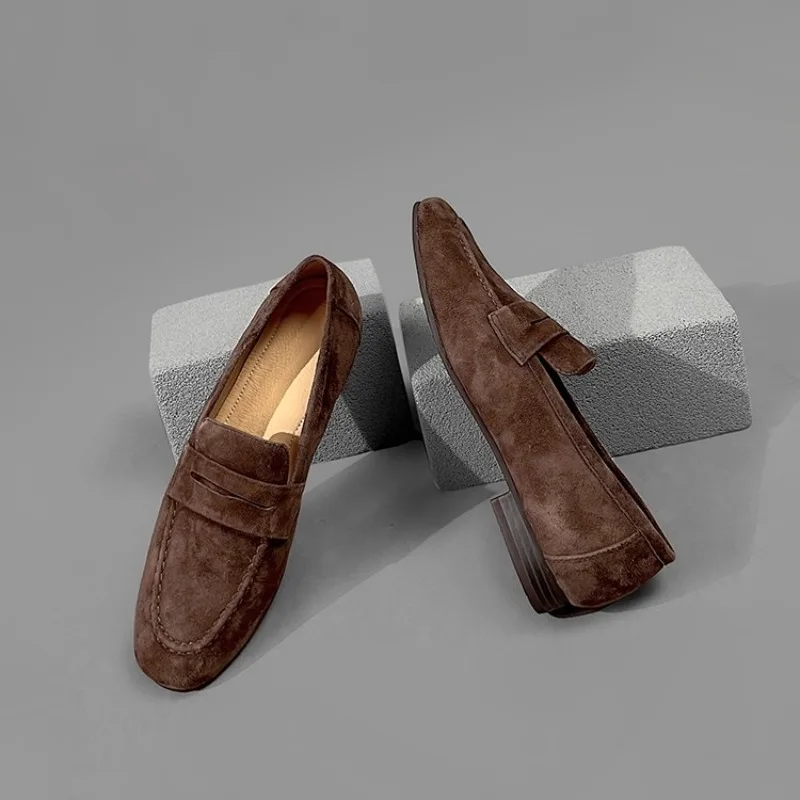 

Модные лоферы без шнуровки, женские повседневные оксфорды из натуральной кожи на плоской подошве с круглым носком, женская дышащая кожаная обувь, молодежная обувь