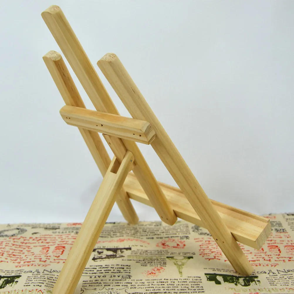Mini Wooden Painting Easel Natural Wood Foldable Table Stand for Phone Photo Frame Photo Display Art Easel Mini Storage Rack