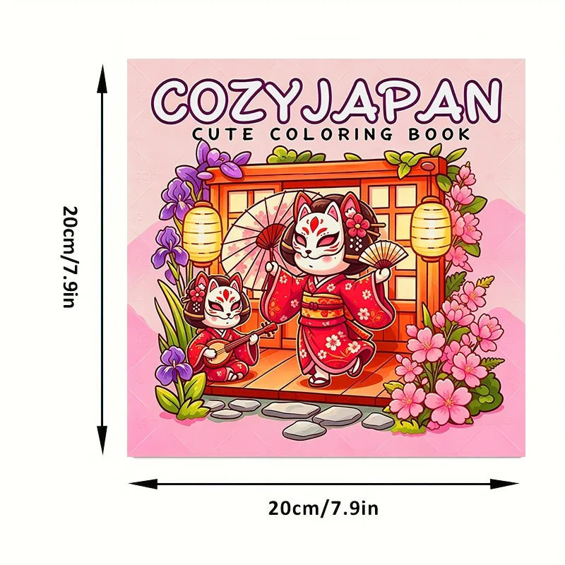 Cozy Japan Bold-Easy Patterns Coloring Book for Adult Cute Drawing Book Perfect Gift for Birthday Back to School Art Supplies