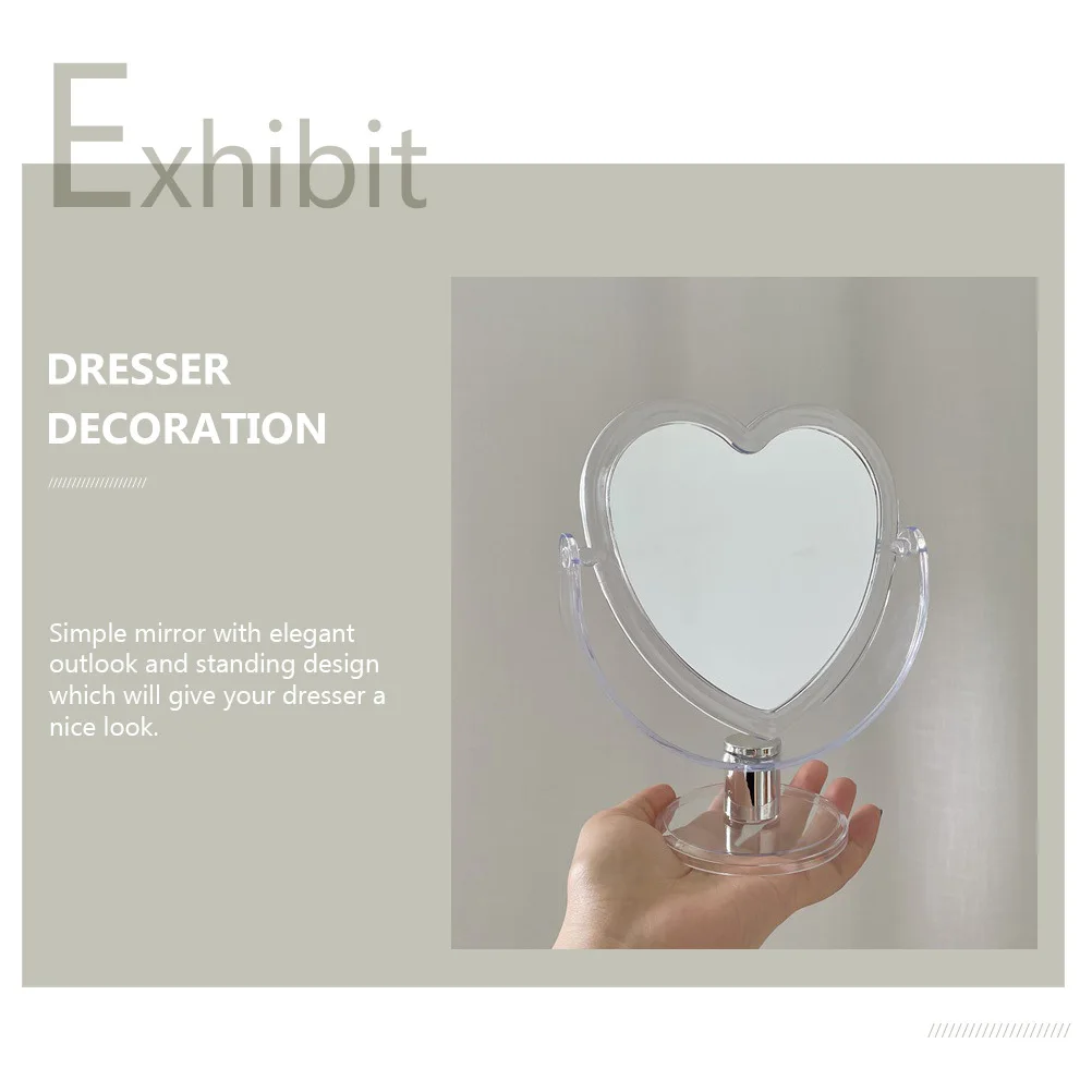 1 pezzo elegante specchio acrilico a forma di cuore specchio per trucco compatto da terra per scrivania arredamento cosmetico camera da letto estetica