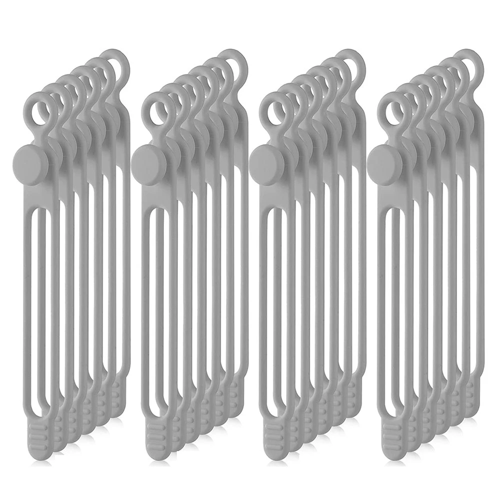 ABPP-40Pcs correas de silicona organizador de cables para auriculares, Audio, bridas de sujeción reutilizables para organizar cables