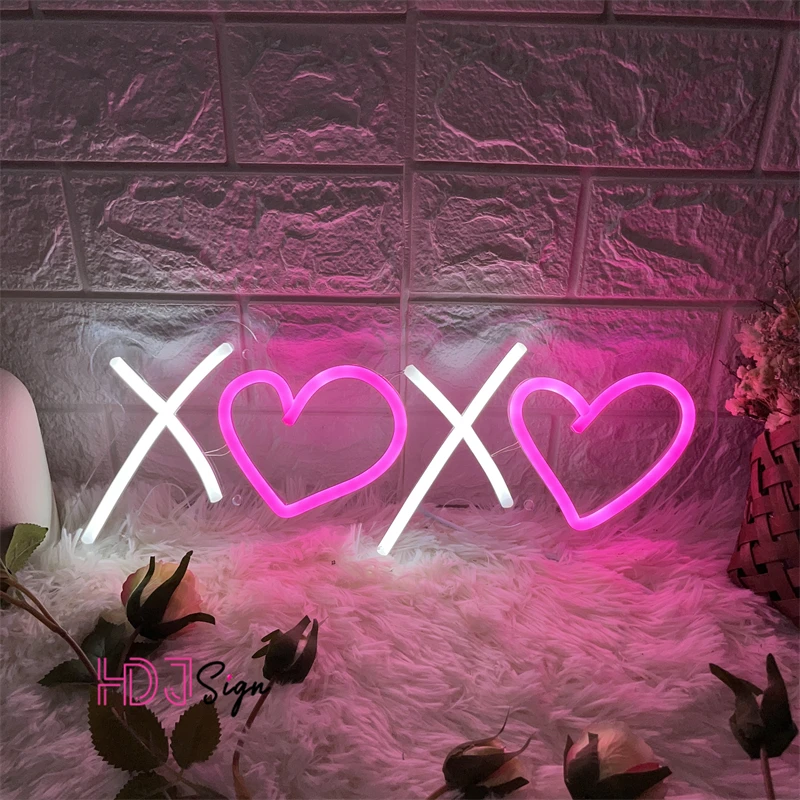 Xoxo Neon Sign Light For Wedding Decoration LED Neon Strip Lights Garden Home Bedroom Wall Decor Neon Party Sign Gift