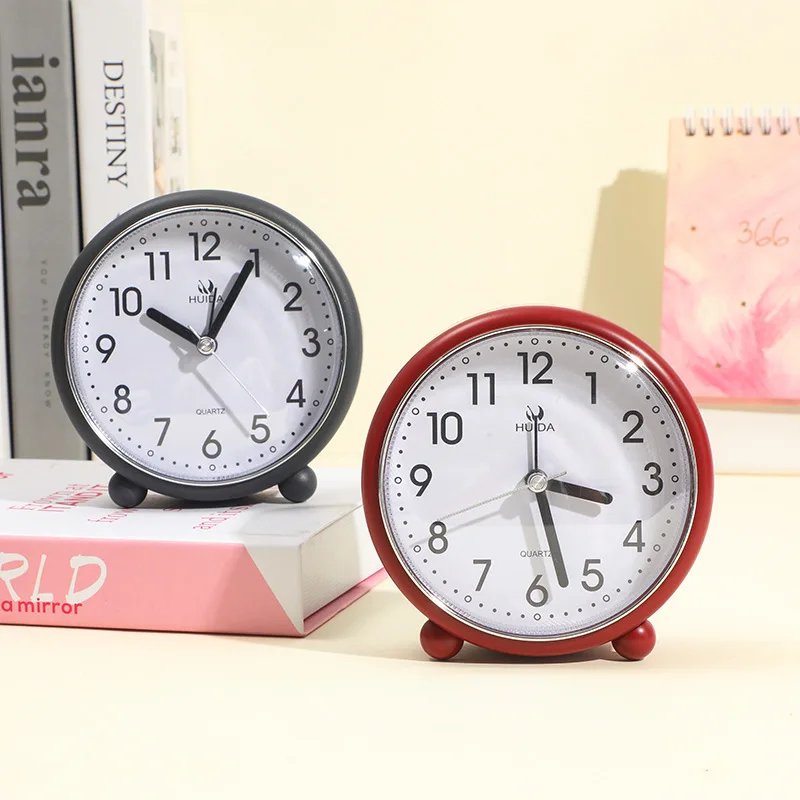 Silent Bedside Alarm Clock for Students Desk Clock Table Clock Simple Office Decor Learn Time
