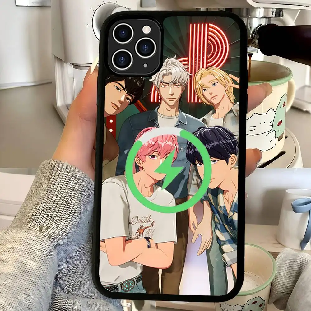 حافظة Kpop P-PLAVES لهاتف Magsafe المغناطيسي لهاتف IPhone 17 Air 16 15 14 13 12 11 Pro Max Plus شحن لاسلكي