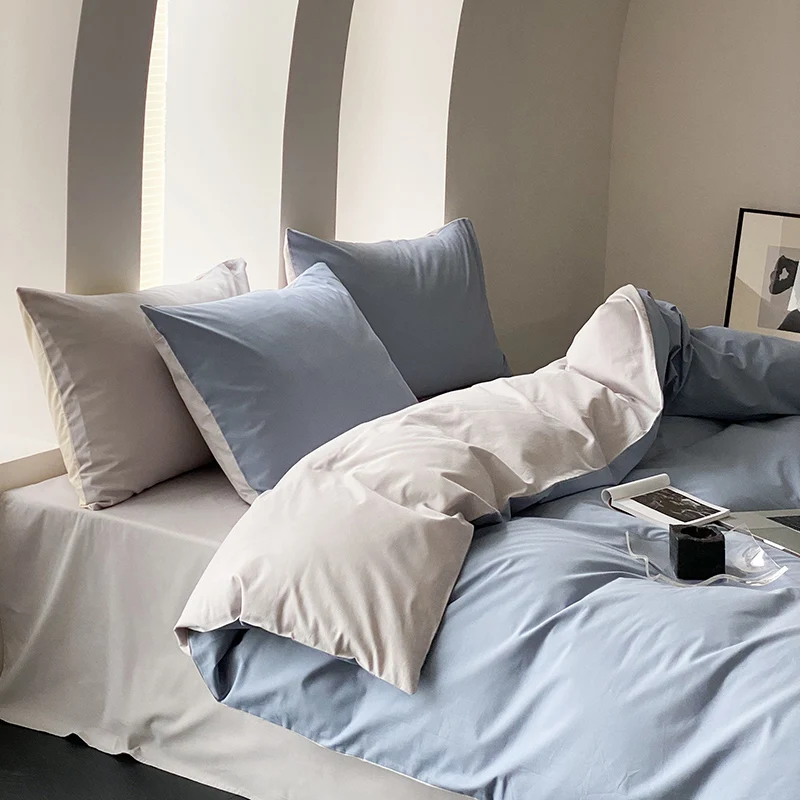 3 pcs 100% Cotton Bedding Set for Bedroom Apartment Student dormitory Bedding(1pc Quilt cover +1pc Flatsheet+ 1 pillowcase)