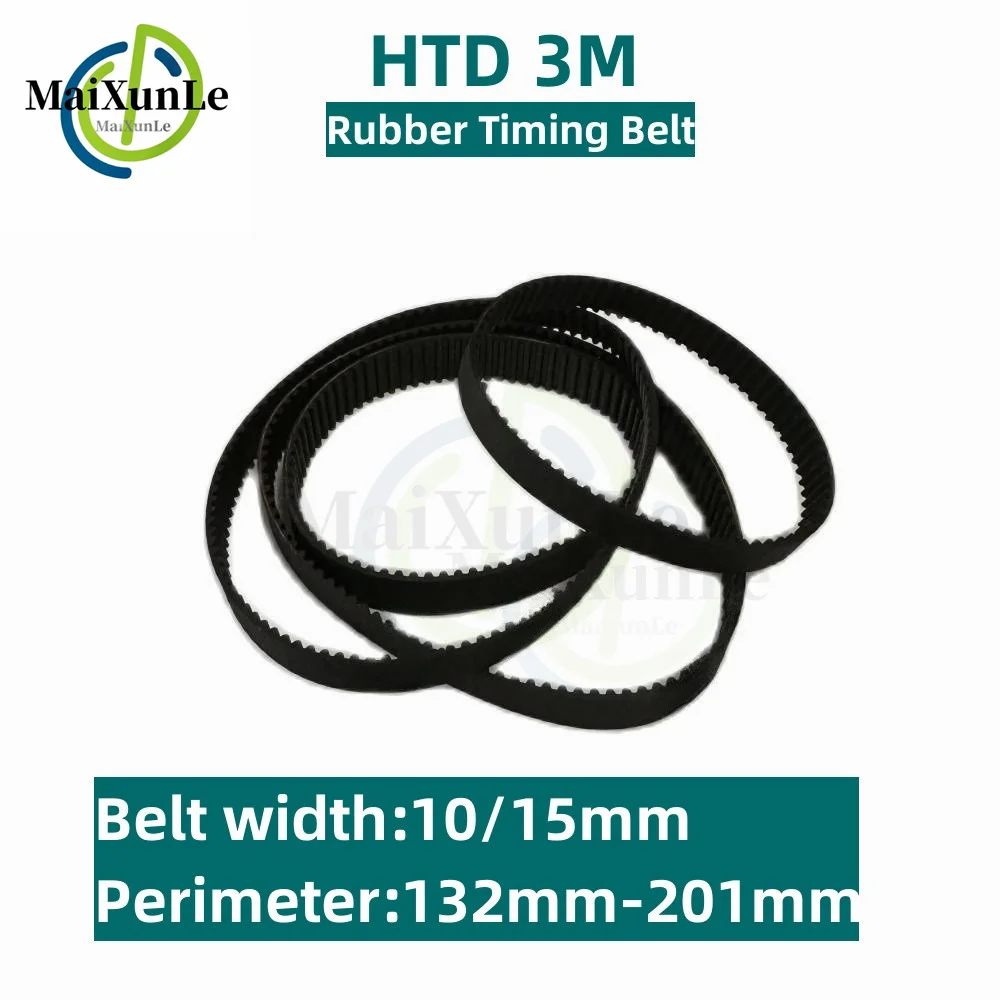 

HTD 3M Rubber Ring Synchronous Belt, Pitch 3mm, Bandwidth10mm 15mm, Perimeter 132mm-201mm