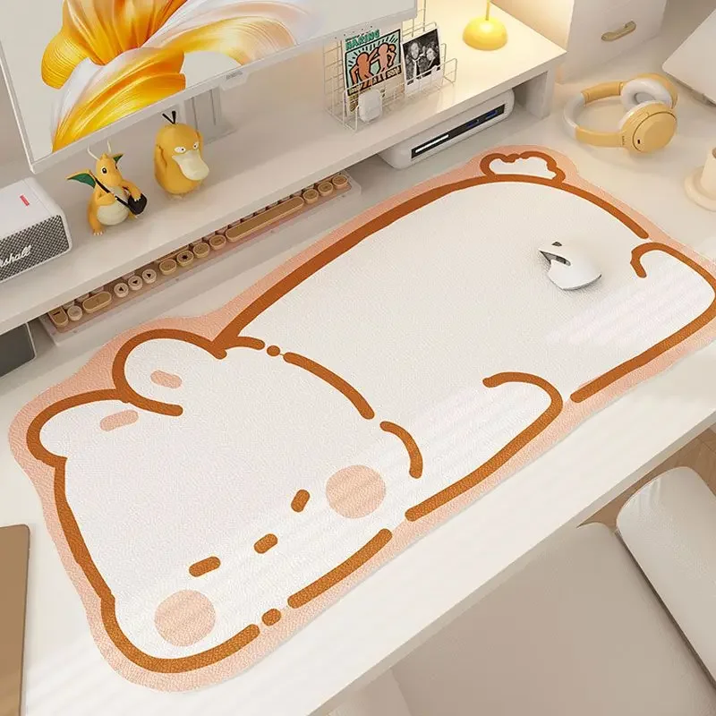 Cute animal office mouse pad, diatomaceous earth anti slip computer desk pad, scratch resistant and wear-resistant desk pad