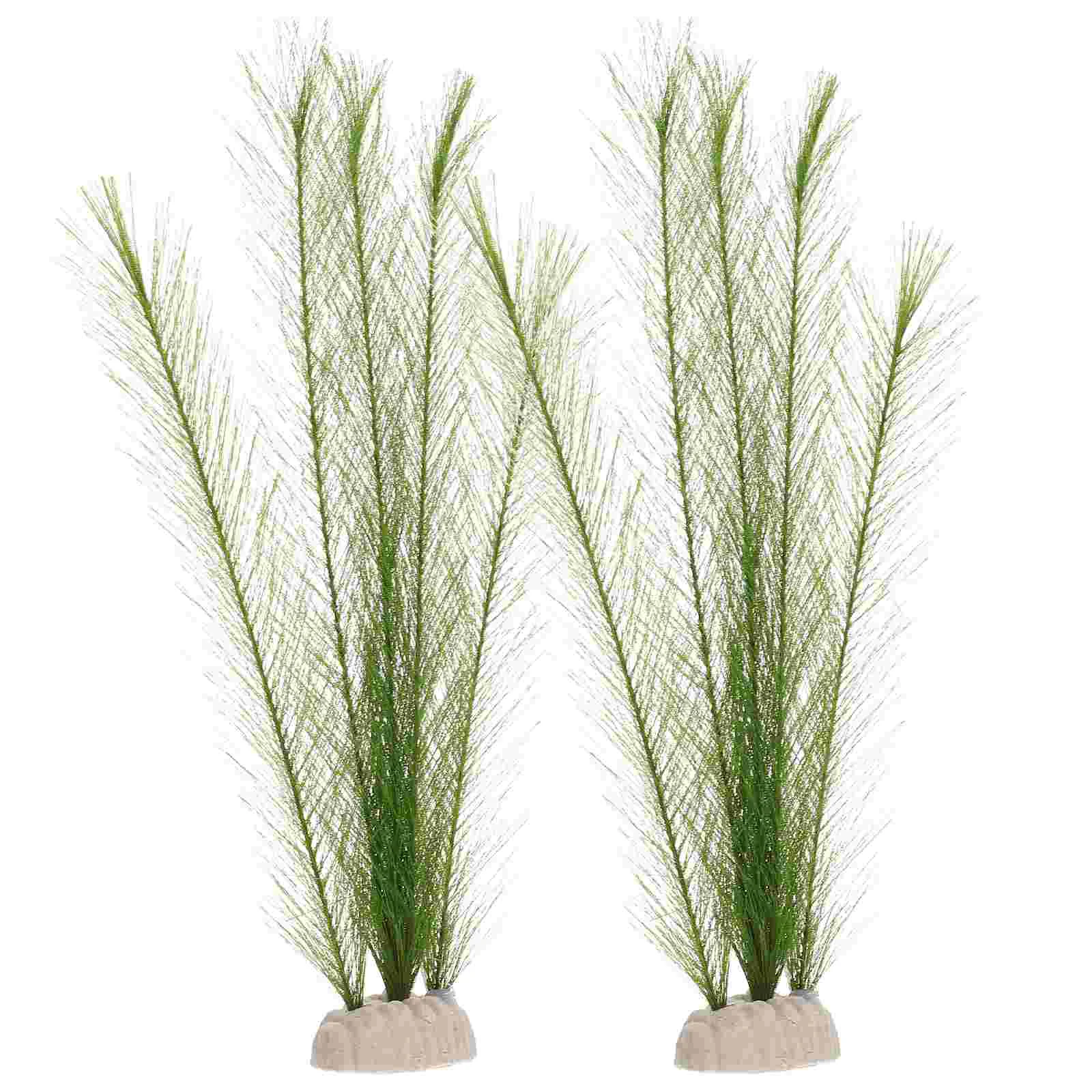 2 pçs tanque de peixes aquário plantas decorativas tanques de plástico artificial falso verde decoração cena escritório