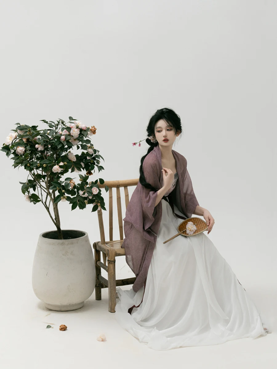 

Оригинальное женское платье Hanfu от Song Dynas Daily Improved с узором лотоса, универсальное, весна-лето, из полиэфирного волокна