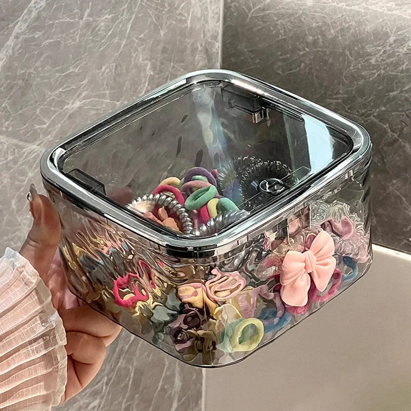 Hair Accessories Organizer Storage Box Container Clear Hair Tie Organizer For Headband Bows Cotton Swab Organization Card box
