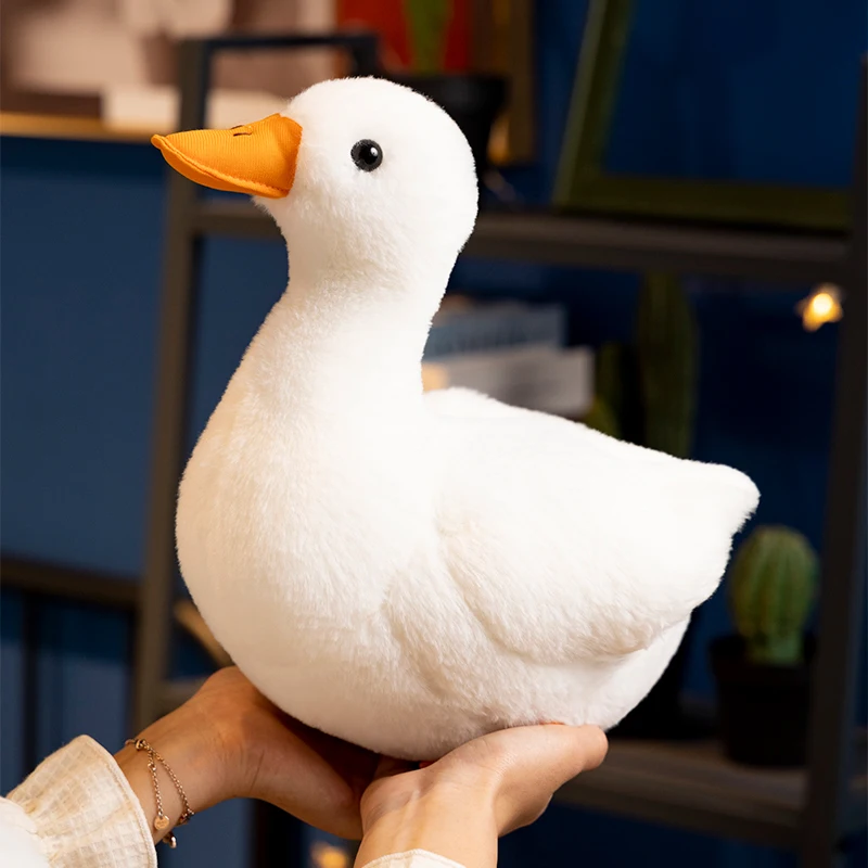 Kawaii Lifelike Goose Plush Toy Pillow Cute White Ducks Stuffed Animal Toys Gifts For Kids Pets Simulated Birthday Gifts