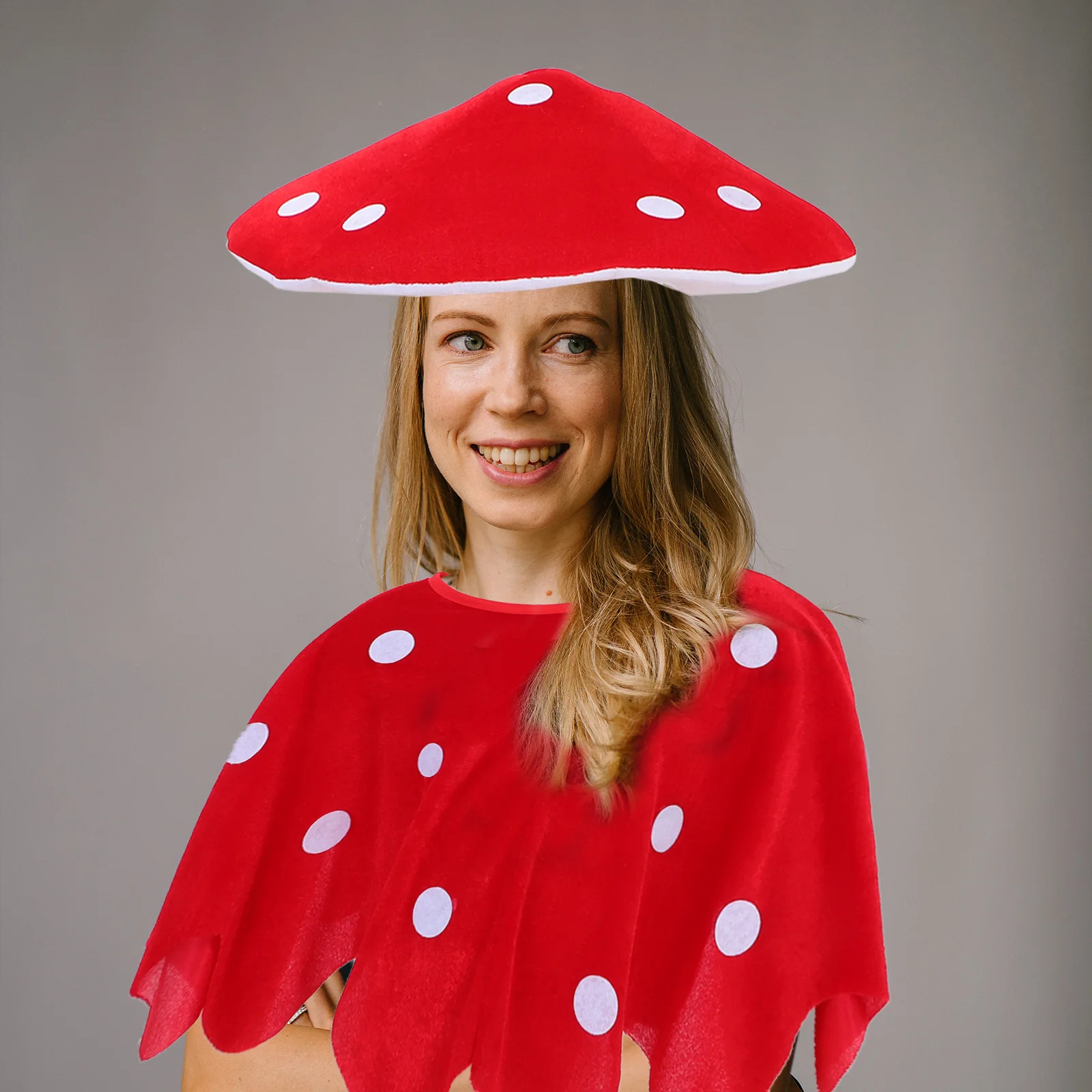 

Mushroom Hat Set for Women Toddler Kids Adult Halloween Party Accessories Cape Cosplay Toddler Mushroom Costume Soft Material
