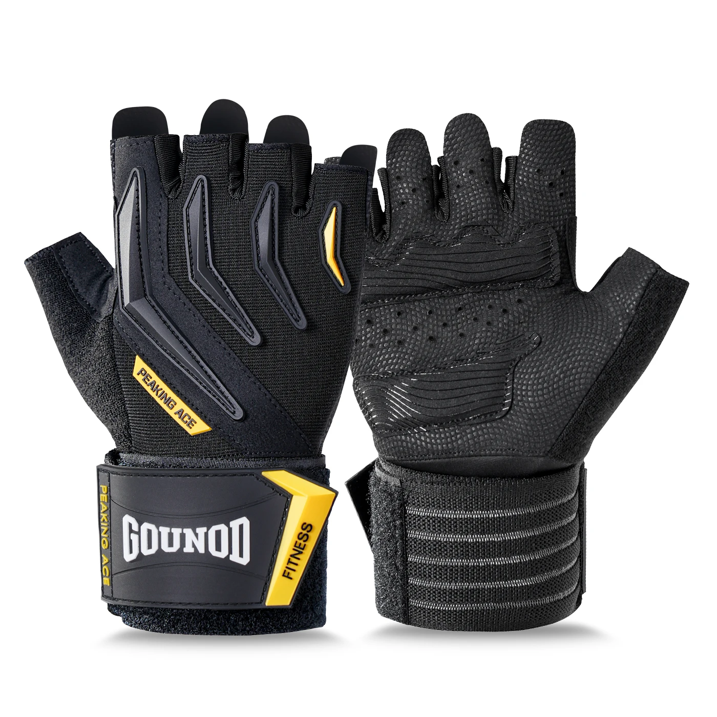 GOUNOD Gewichtheber-Handschuhe Silikon Anti-Rutsch-Material Krafttraining Dick Langlebig Modernes Design Fitness-Studio – Detail 7