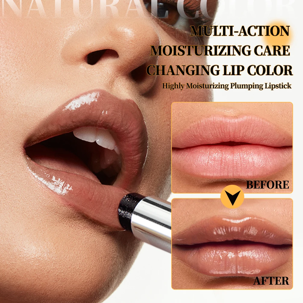 QIBEST bálsamo labial transparente Natural, lápiz labial hidratante de miel, bálsamo labial teñido, bálsamo labial suave que mejora el cuidado de los labios del Color Natural