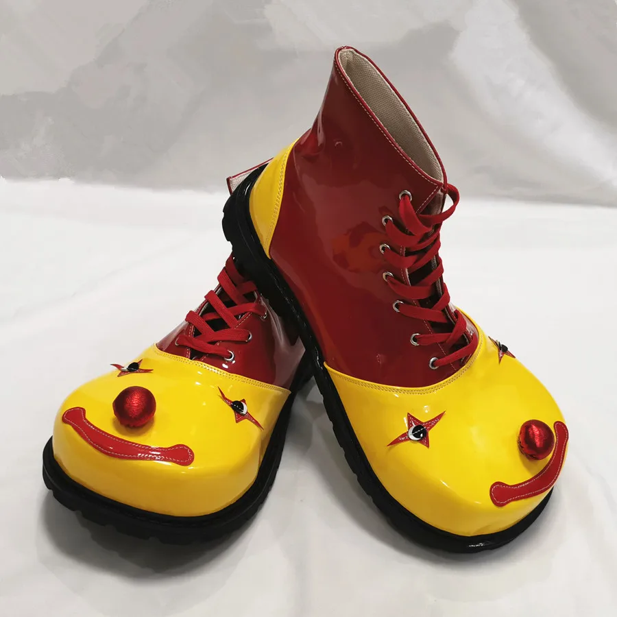 34 cm Lächelndes Gesicht Clown Stiefel Für Erwachsene Big Joker Cosplay Schuhe Halloween Karneval Club Gefälligkeiten Zubehör Festival Schuhe