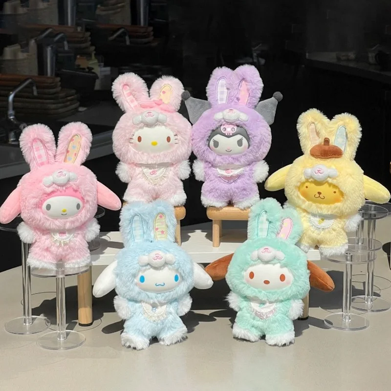 

Мягкие плюшевые брелоки-подвески в стиле Hello Kitty, Kuromi, My Melody, Cinnamoroll, Bunny: милые куклы-сюрпризы в коробках, подарки для сумок