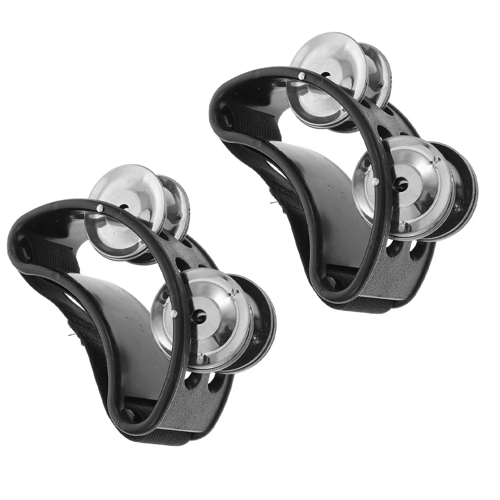 

2 Pcs Foot Bell Accessories Tambourine Double Row Instruments Musical Plastic Percussion Bells Child