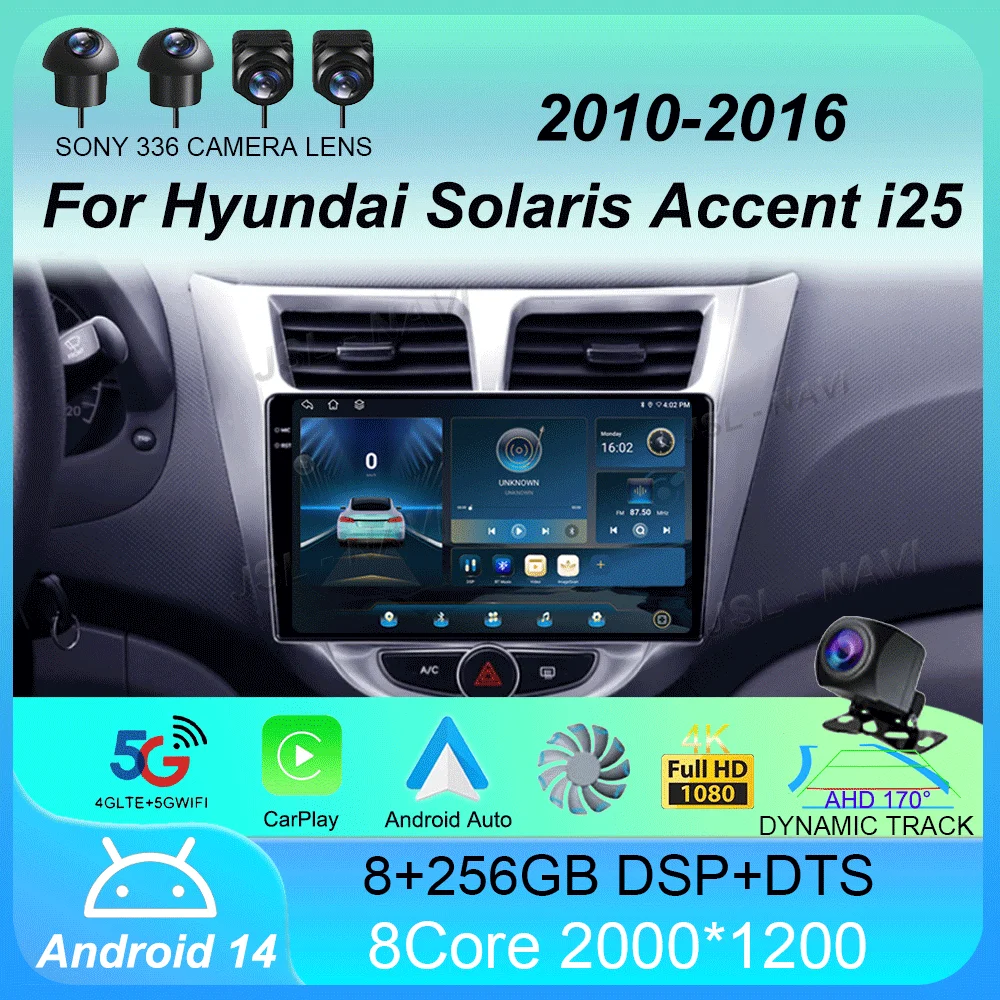 

Car Radio Android 14 Carplay Multimedia Player For Hyundai Solaris Accent i25 2010 - 2016 Auto Autoradio Stereo 2din Head Unit