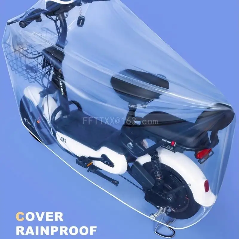 Motorcycle Cover Disposable Transparent Protector Shield All Season Outdoor Waterproof Bike Scooter Rain Dustproof Cover
