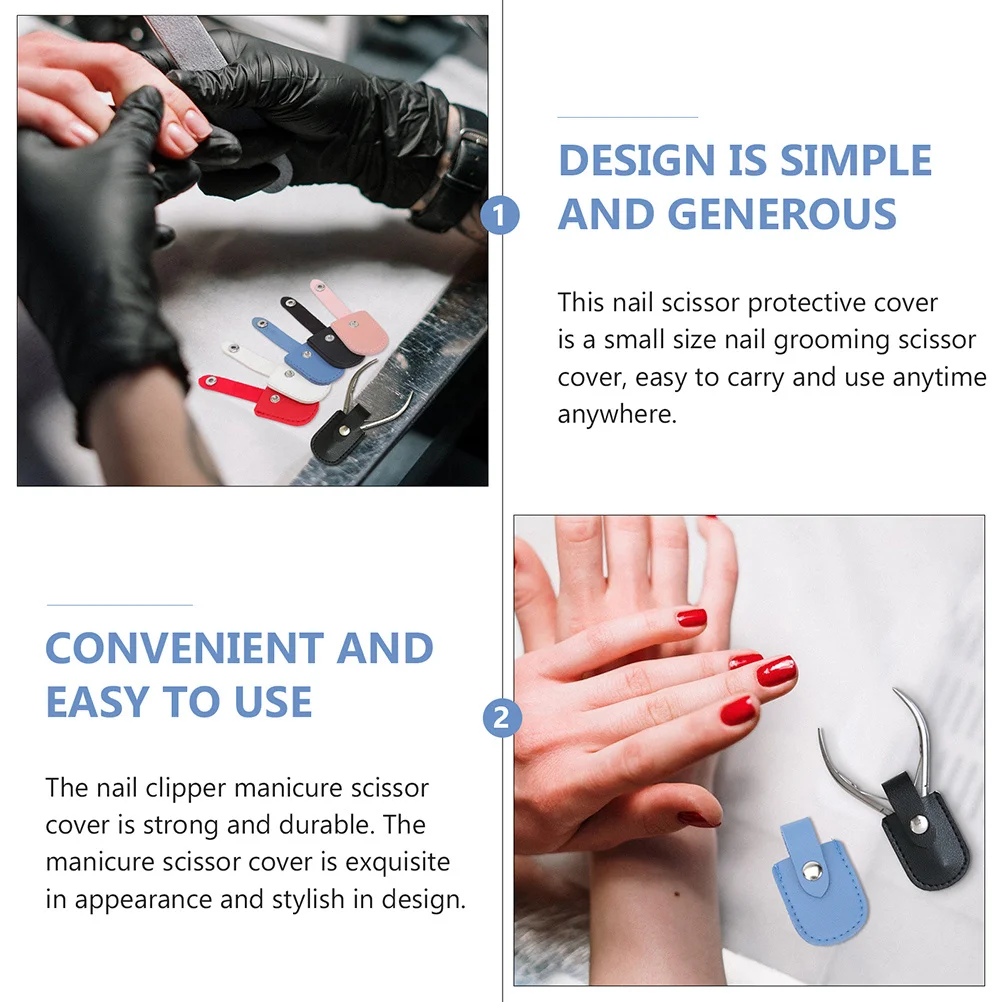 

4Pcs Nail Scissor Cover High Durability PU Cuticle Clippers Storage Pouch Easy Use Protective Case for Manicure Tools Grooming