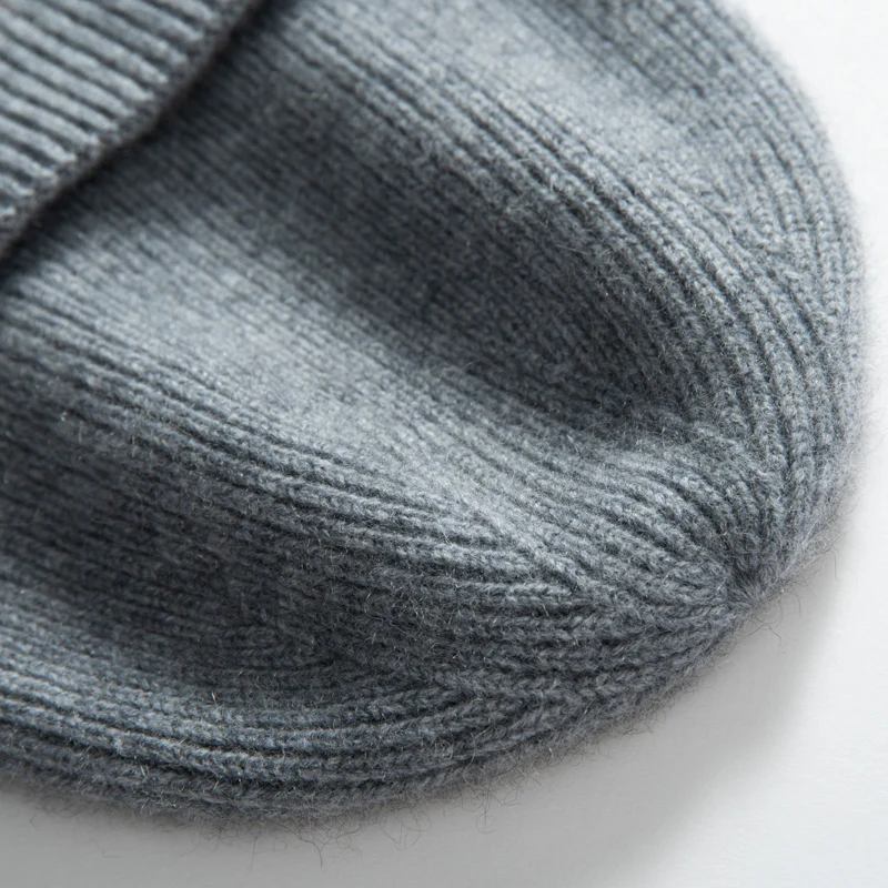 MERRILAMB Hochwertige Strickmütze aus 100 % Kaschmir für Damen und Herren, lässige Beanie-Mütze, Wintermütze, weich, warm, Kaschmir-Kappen, Unisex – Detail 10