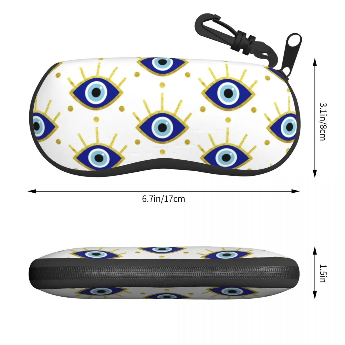 Mediterranean Evil Eye Protection Eyeglass Glasses Case Men Women Soft Spiritual Amulet Sunglasses Protective Pouch