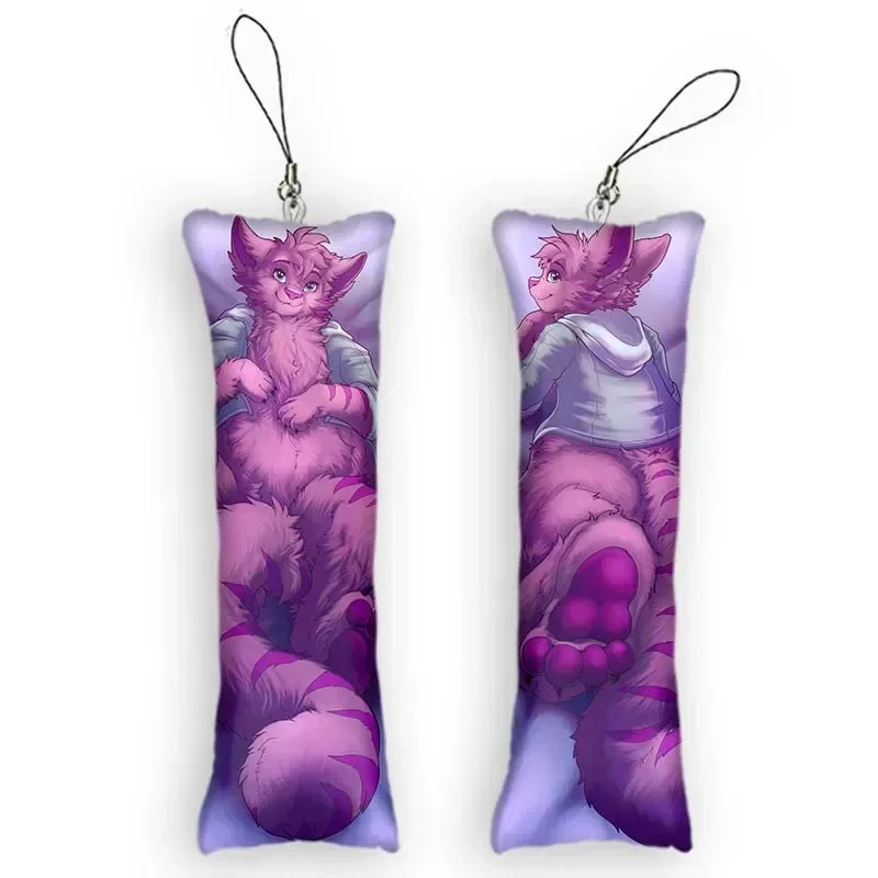 

New Pattern Hot Selling Item Keychain Rokie The Cat Dakimakura Mini Pendant Furry 2-Side Print Ornament Cute Small Body Pillow