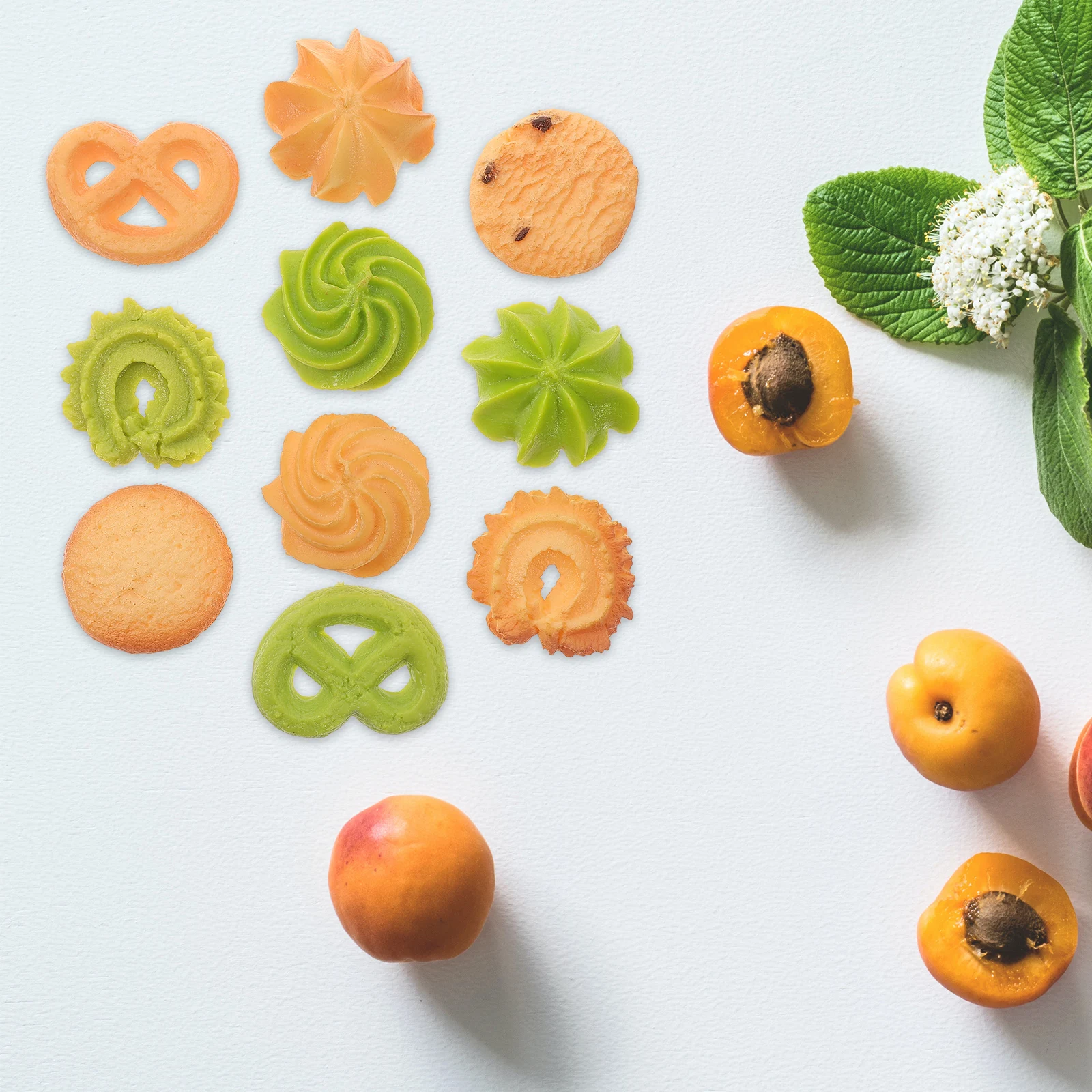 

10 Pcs Simulation Cookie Models Safe Artificial Cookies Decorative Miniature Biscuit Ornaments House Food Model