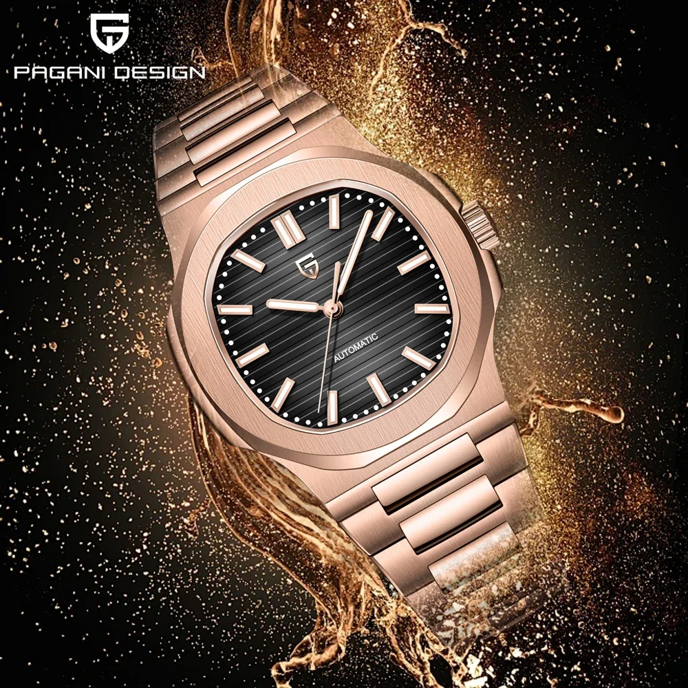 

2026 New PAGANI DESIGN Watches Rose Gold Luxury Automatic Mechanical Men's Watch Sapphire Glass Stainless Steel Waterproof Clock