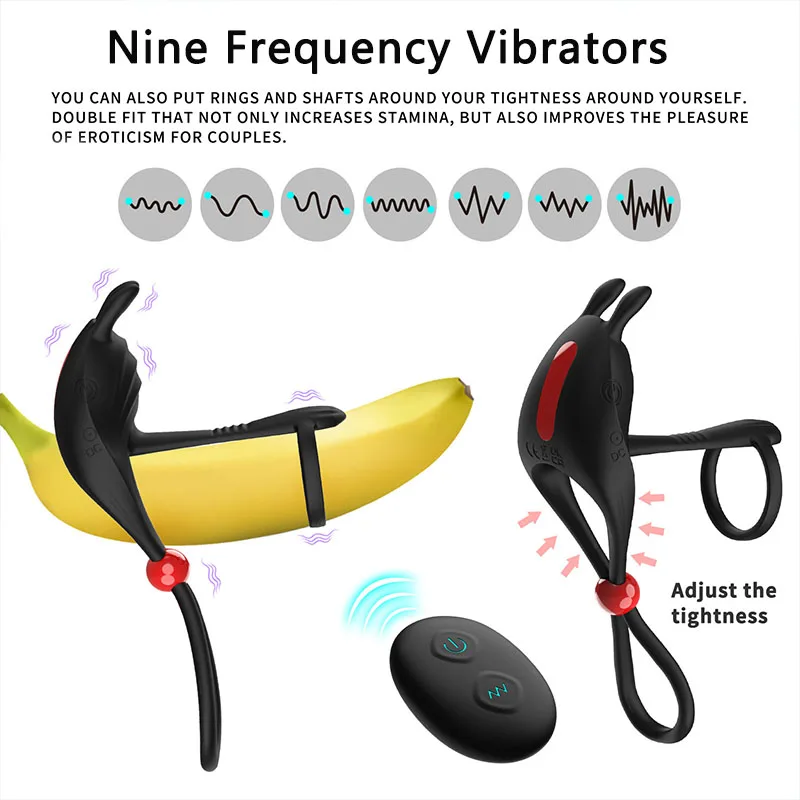 

Wearable Sperm-Locking Vibrating Ring Male Silicone Double Rings Sperm Lock Penis Ring Male Masturbator Erotic Sex Toy For Adult