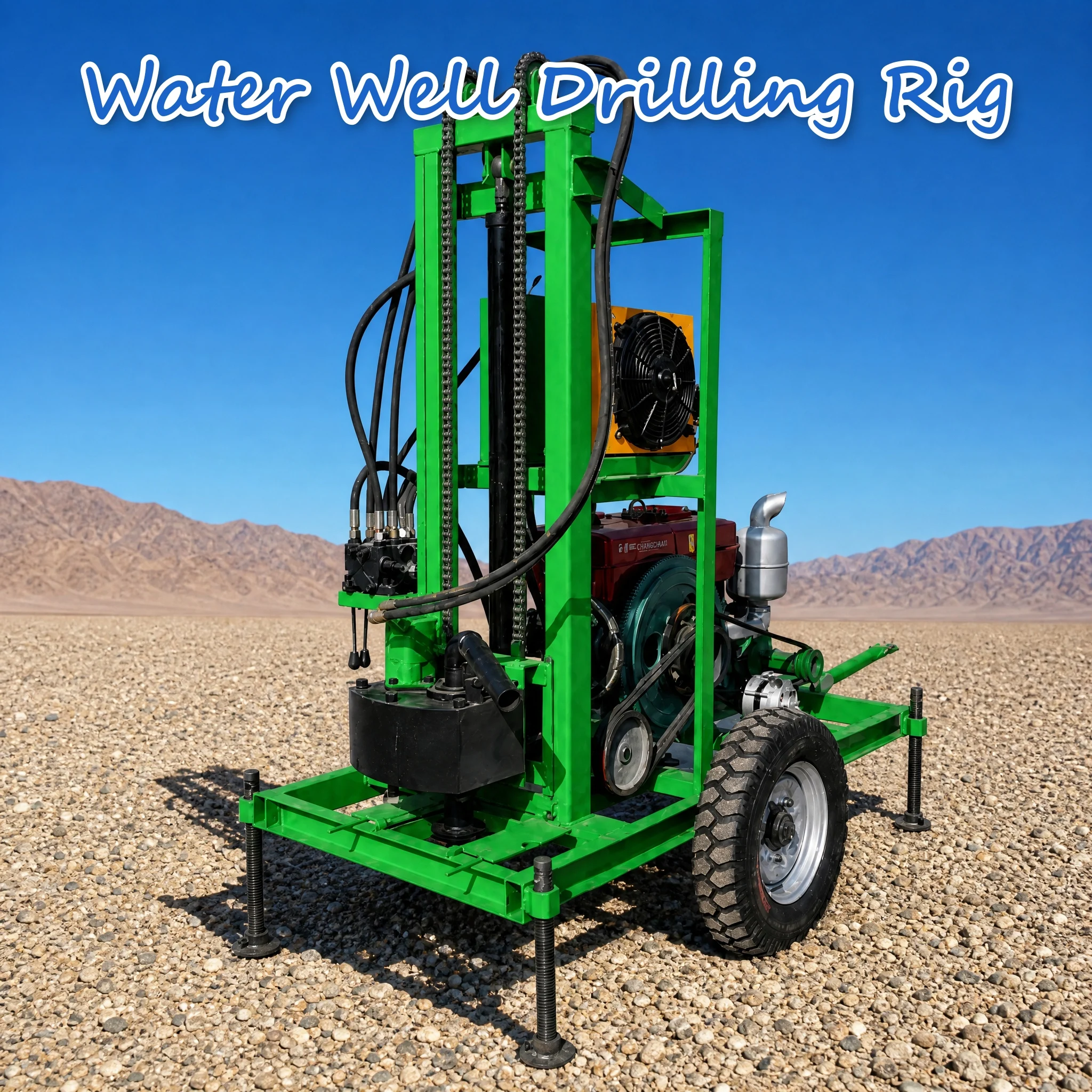 Customized Water Well Boring Machine Diesel Driven 22 to 35HP Hydraulic Crawler Chassis Light Body Strong Output  Drilling Rig