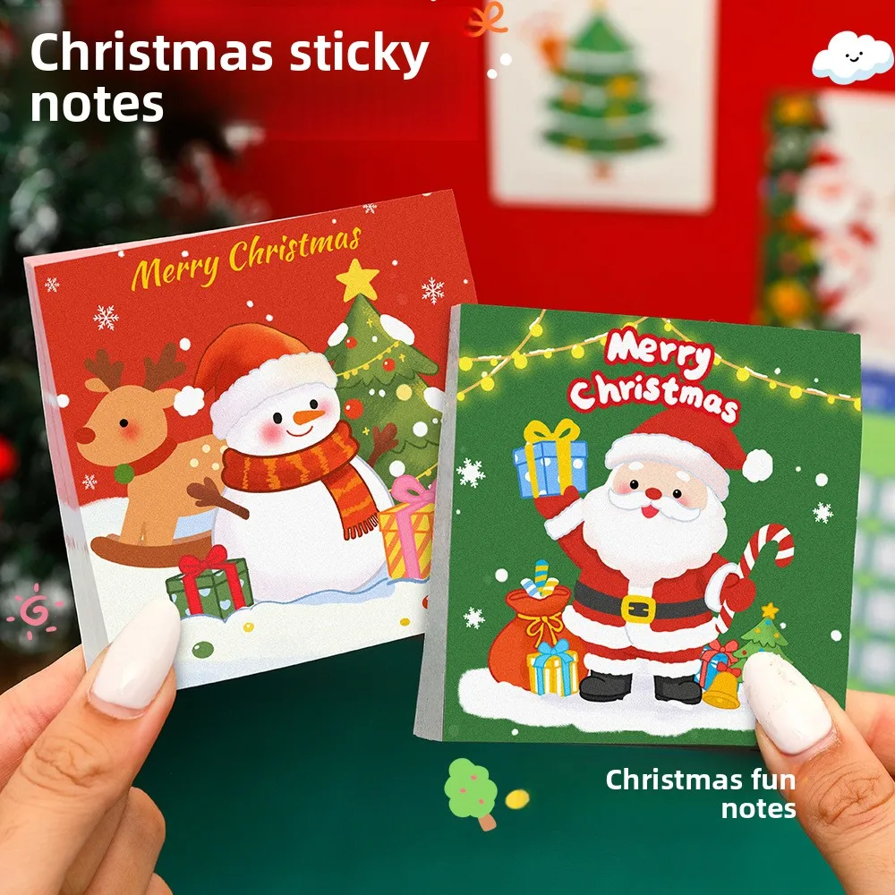 20 pcs 8*8cm Memo Pads ins Cute Christmas Notes Student Message Note Book High Value Santa N Times Notes Back To School