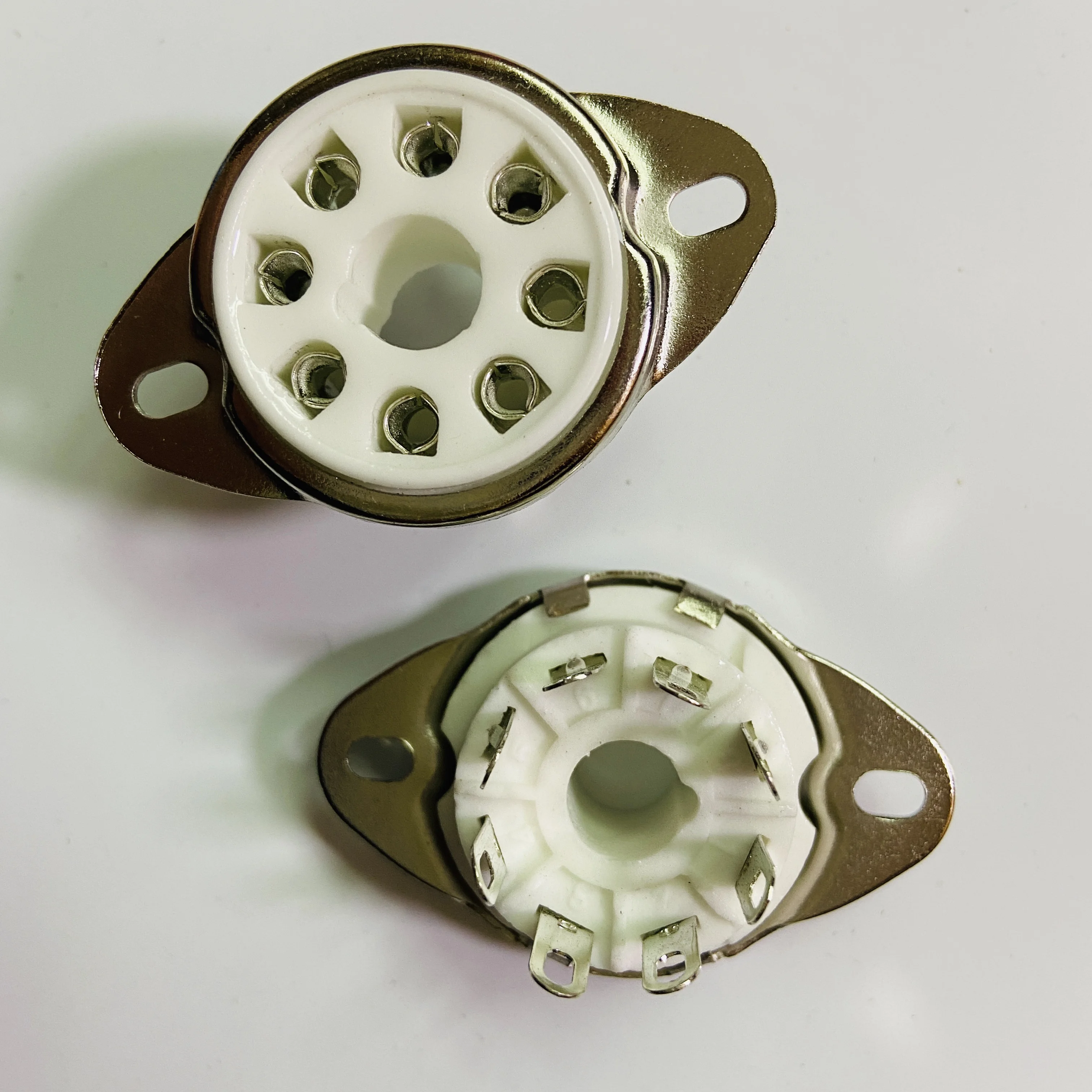 

8-контактная ламповая розетка, керамическая GZC8-Y-8 B8G, винтажная розетка для клапана, крепление на шасси для 5B254 4P1S 7N7, ламповый усилитель, аудио HIFI