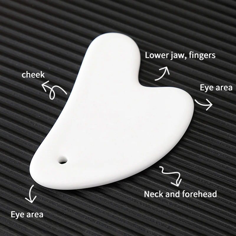 Gezichtskeramische Gua Sha Schraapplaat Stok Met Gaten Hele Lichaamsmassage Board Point Acupunctuur Open Rug