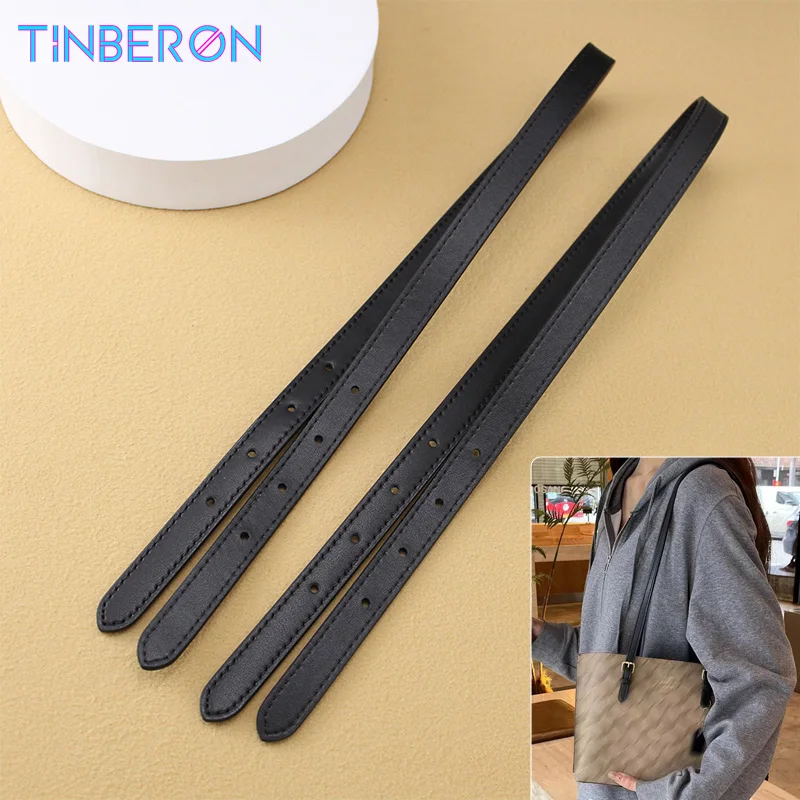 TINBERON 1 Pair No Hook Bag Strap Fashion DIY 72cm Shoulder Bag Strap Replacement Leather Bag Handles Strap Handbags Accessories