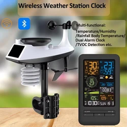 WiFi Smart Weather Station Smart Home Digital Thermometer with Sensor Temperature Humidity Date Light Index Air Quality Monitor