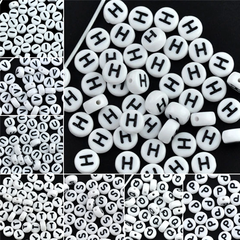 500 PCs Doreen Box Acrylic Spacer Beads 26 Alphabet/Letter \