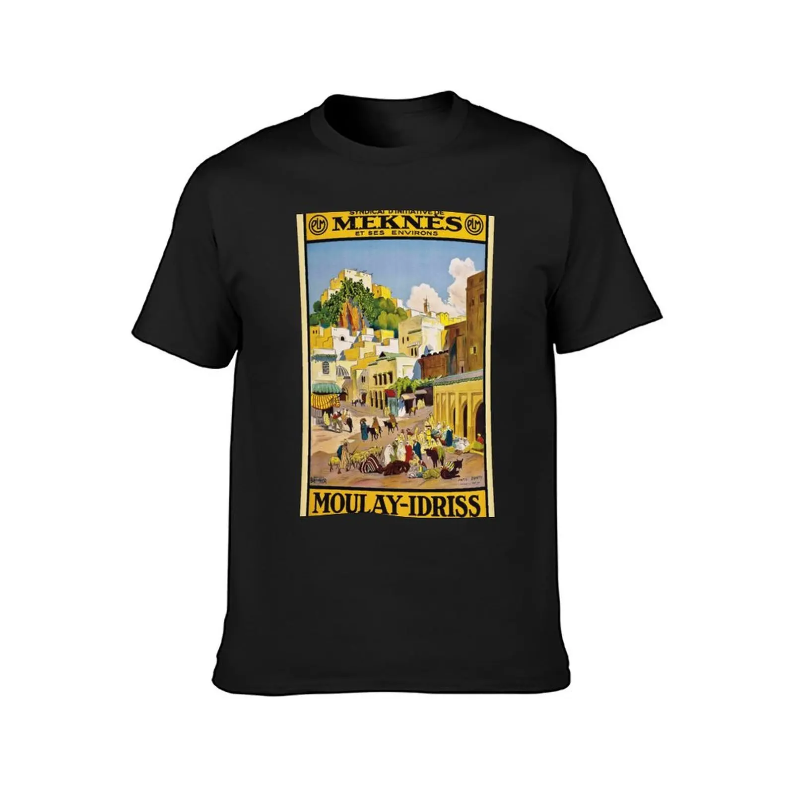 Vintage poster. Travel poster. Meknès T-Shirt plus sizes boys whites Men's t-shirt