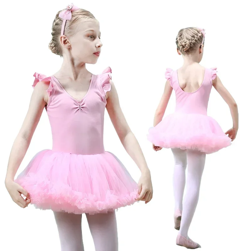 فستان باليه توتو للفتيات بدون أكمام ملابس راقصة الباليه للفتيات ثياب الجمباز ملابس الرقص فستان ممارسة الباليه الاحترافي