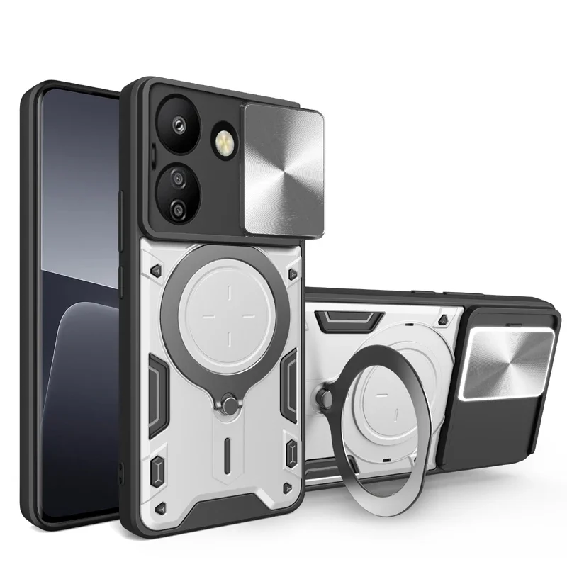 Capa para xiaomi mi poco c75 c71 c55 c61 c65 suporte magnético girado anel kickstand camada pesada à prova de choque capa de telefone