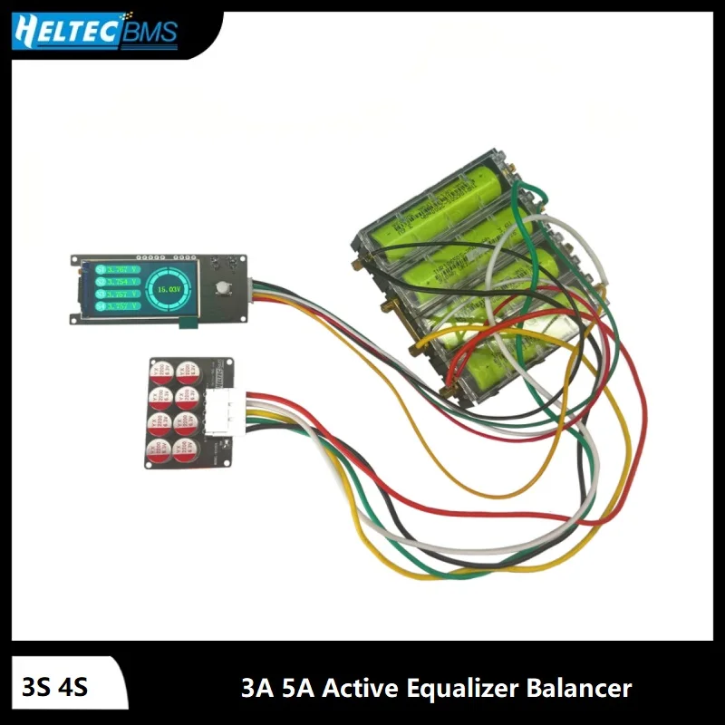 Heltec BMS Voltage Dispaly 3A 5A Active Equalizer Balancer 3S 4S Lifepo4 Balancer/Lipo/LTO Battery Energy equalization Capacitor