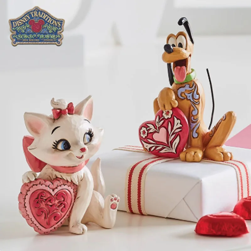Disney – Kit de Garage Original, cœur d'amour, Marie Cat & Love, figurines d'action Pluto sur le thème, jouets pour garçons, modèle cadeau, ornements