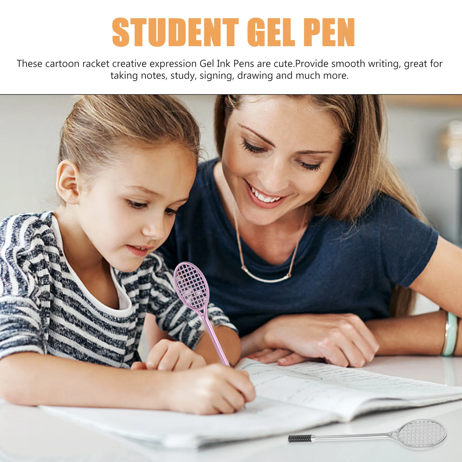 12Pcs Gel Pen Cartoon Racket Shape Pens Creative Birthday Gift for Students Friends Office Cute Pens for Girls