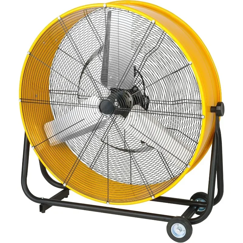 Ventilador de tambor industrial de metal resistente Simple Deluxe de 36 pulgadas, ventilador de 3 velocidades para almacén, taller, fábrica y sótano