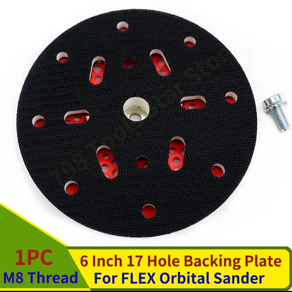 

6 Inch Hook & Loop Sanding Pad for FLEX Orbital Sander,150mm Dust Free Backing Plate with M8 Thread for Car Sanding & Polishing