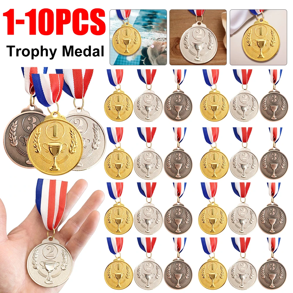 1-10PCS Winner Reward Zinc Alloy Award Medals Trophy Children Sports Game Prize Awards for Cheerleading Football Competition